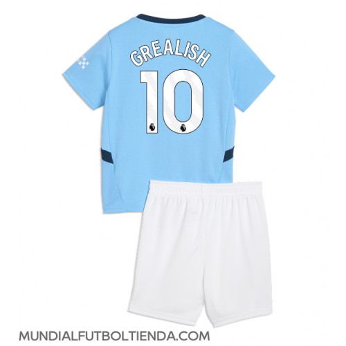 Camiseta Manchester City Jack Grealish #10 Primera Equipación Replica 2024-25 para niños mangas cortas (+ Pantalones cortos)